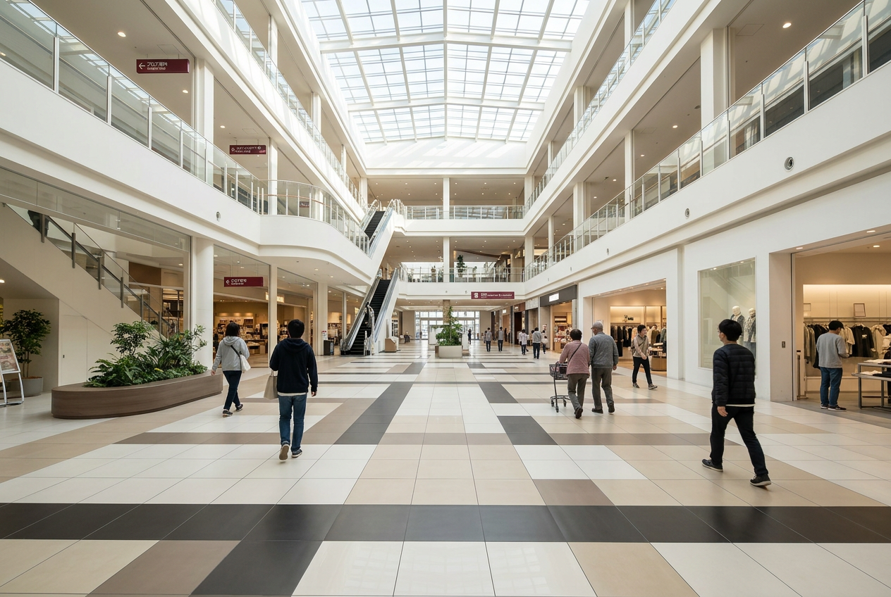 大型ショッピングモールの吹き抜け