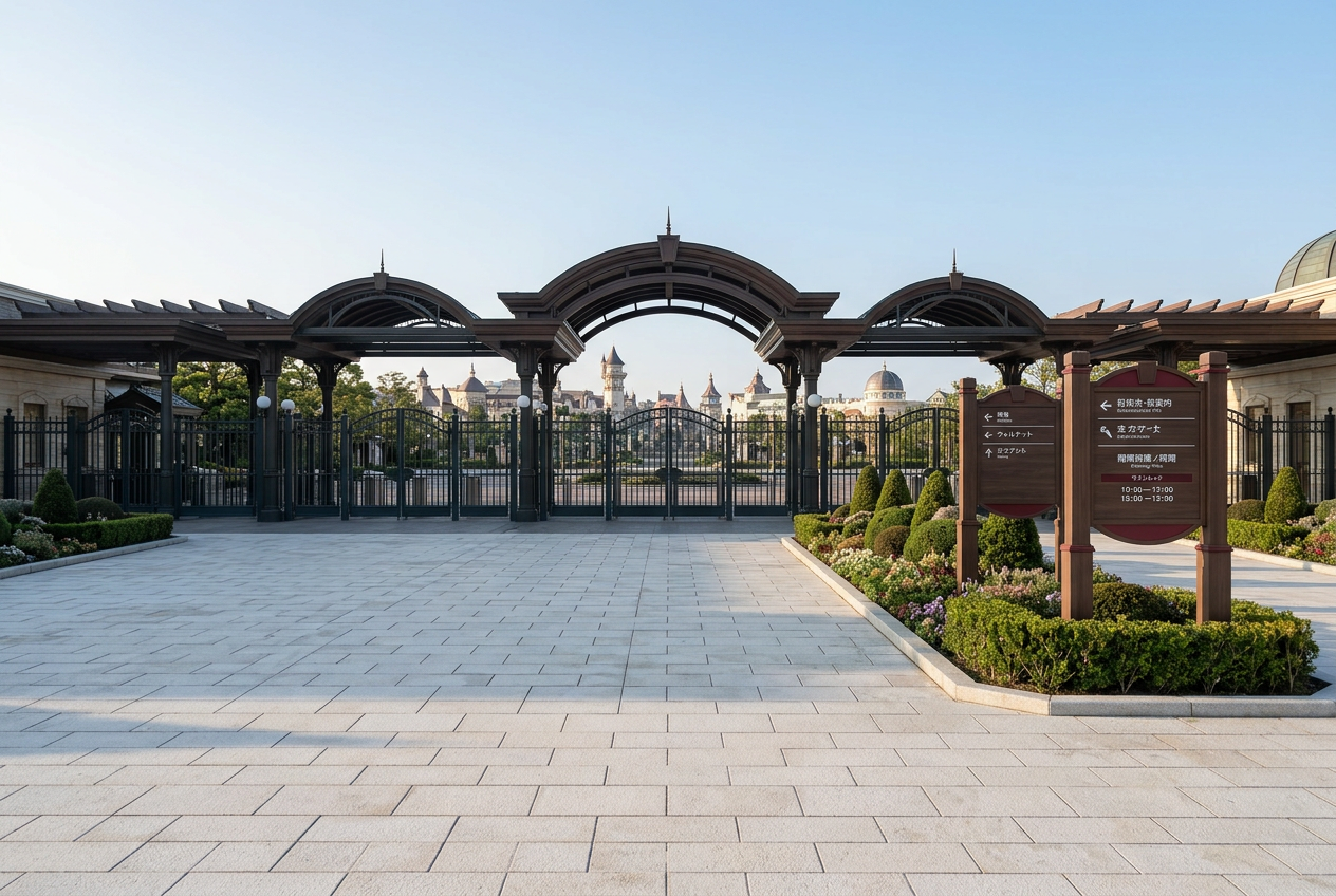 テーマパークの入園ゲート